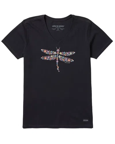 Life Is Good Crusher V-neck T-shirt In Black