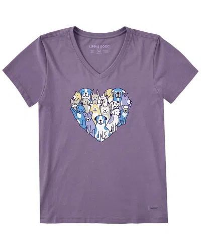 Life Is Good Crusher V-neck T-shirt In Purple