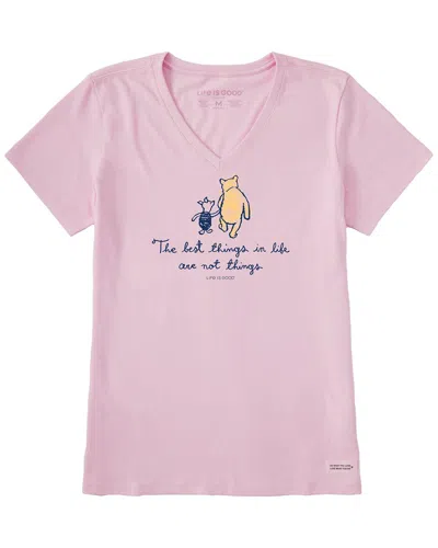 Life Is Good Crusher V-neck T-shirt In Pink