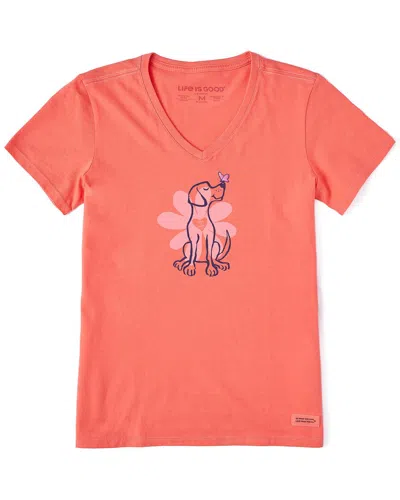 Life Is Good ® Crusher V-neck T-shirt In Orange