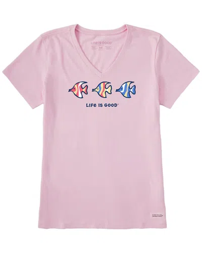 Life Is Good ® Crusher V-neck T-shirt In Pink
