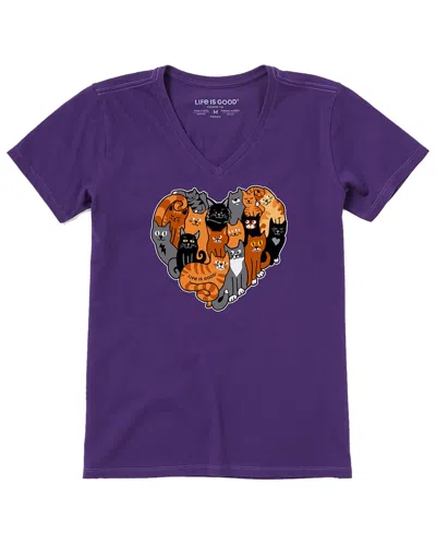 Life Is Good Crusher V-neck T-shirt In Purple