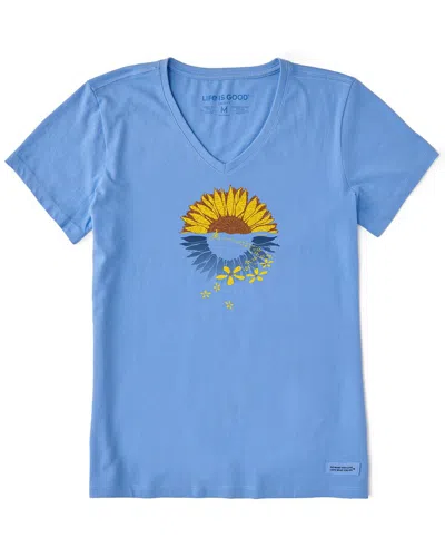 Life Is Good Crusher V-neck T-shirt In Blue