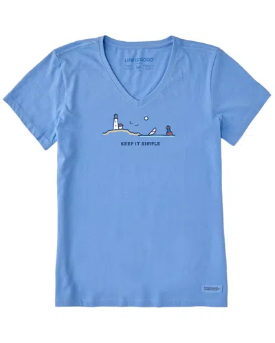 Life Is Good ® Crusher V-neck T-shirt In Blue
