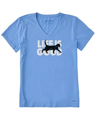 Life Is Good Crusher V-neck T-shirt In Blue