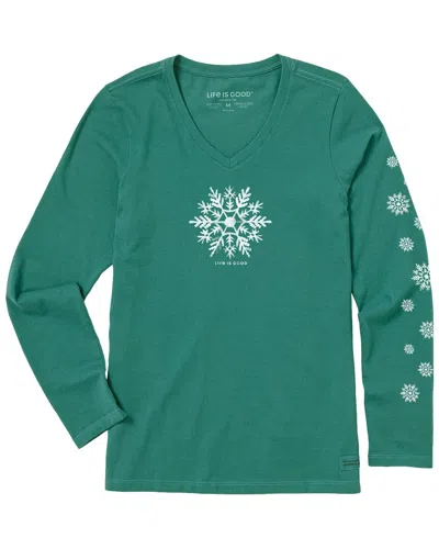 Life Is Good Crusher V-neck T-shirt In Green