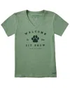 Life Is Good Crusher V-neck T-shirt In Green