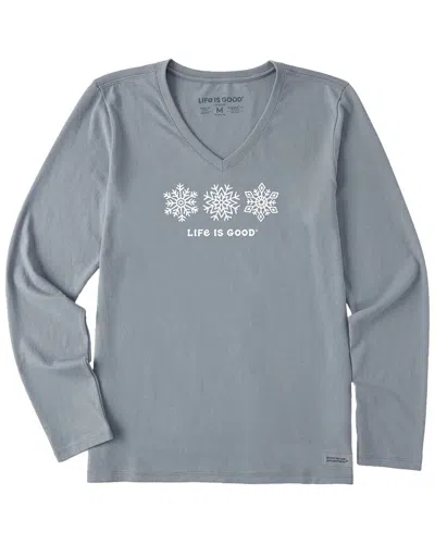 Life Is Good ® Crusher V-neck T-shirt Lite In Blue