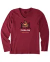 Life Is Good Crusher V-neck T-shirt In Red