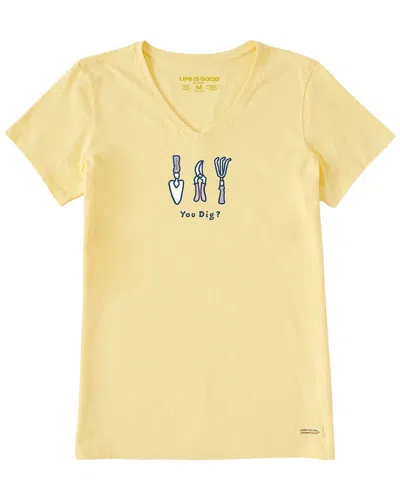 Life Is Good ® Crusher V-neck T-shirt In Yellow