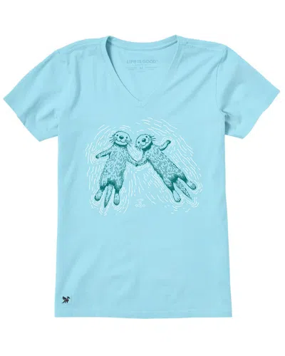 Life Is Good ® Crusher V-neck T-shirt In Blue