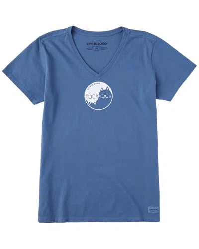 Life Is Good ® Crusher V-neck T-shirt In Blue