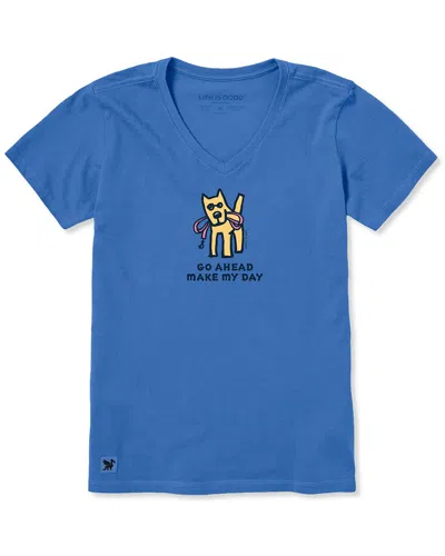 Life Is Good ® Crusher V-neck T-shirt In Blue