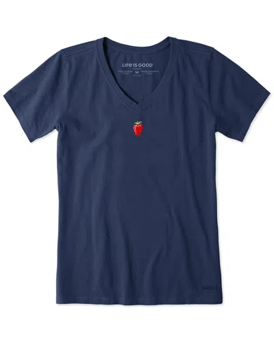 Life Is Good ® Crusher V-neck T-shirt In Blue