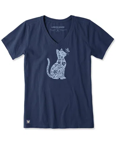 Life Is Good ® Crusher V-neck T-shirt In Blue