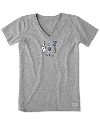 Life Is Good ® Crusher V-neck T-shirt In Gray