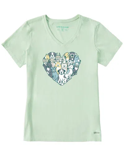 Life Is Good Crusher V-neck T-shirt In Green