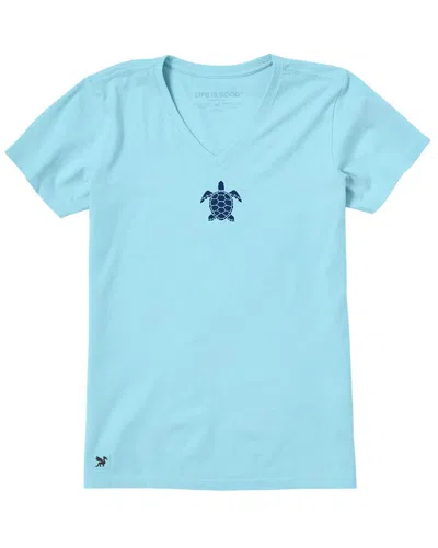 Life Is Good Crusher V-neck T-shirt In Blue