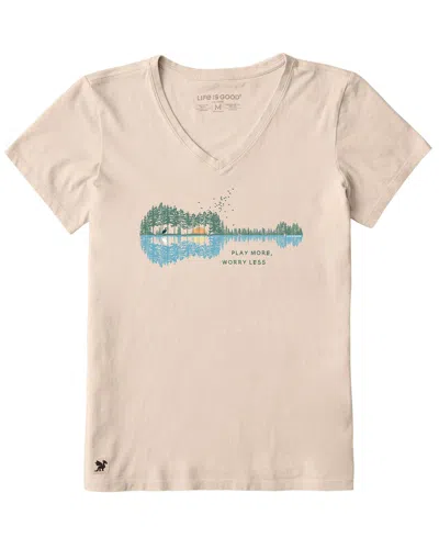 Life Is Good Crusher V-neck T-shirt In Neutral