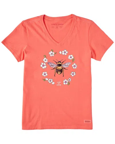 Life Is Good Crusher V-neck T-shirt In Orange