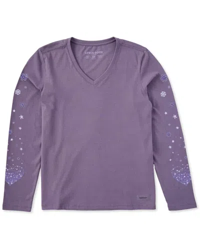 Life Is Good ® Crusher V-neck T-shirt In Purple