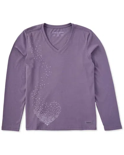 Life Is Good ® Crusher V-neck T-shirt In Purple