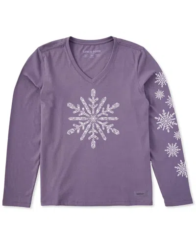 Life Is Good ® Crusher V-neck T-shirt In Purple