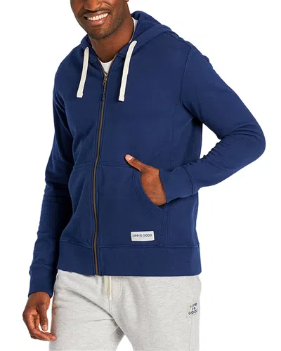 Life Is Good Fleece Zip Hoodie In Blue