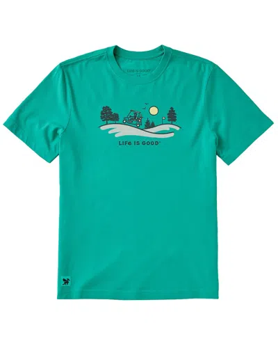 Life Is Good ® Golf Course Cart Crusher T-shirt In Green