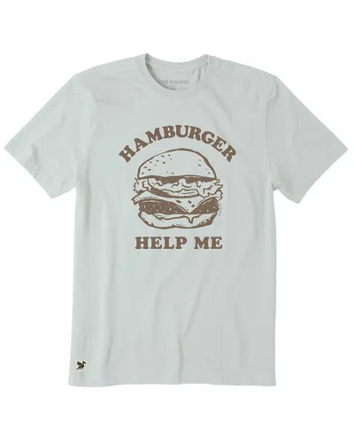 Life Is Good ® Hamburger Help Me Crusher T-shirt In White