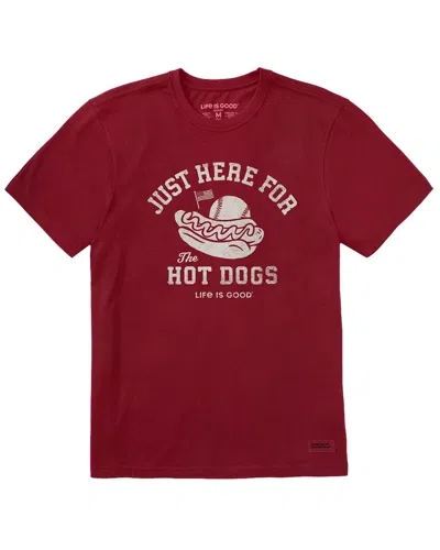 Life Is Good ® Here For The Hot Day Crusher T-shirt In Red