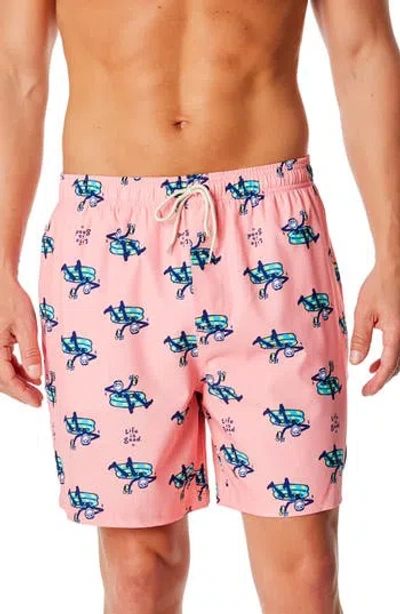 Life Is Good Jake Pool Print Boardshorts In Soft Coral