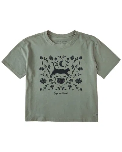Life Is Good Long Sleeve Boxy Crusher T-shirt In Black