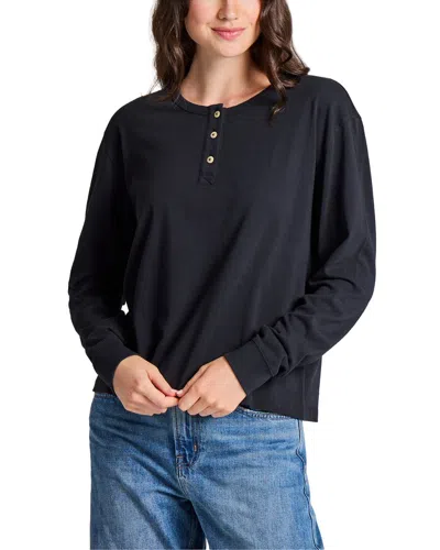 Life Is Good Long Sleeve Crusher Boxy Henley In Blue