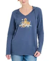 Life Is Good ® Long Sleeve Crusher-lite Hooded T-shirt In Blue