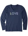 Life Is Good Long Sleeve Crusher Lite T-shirt In Blue