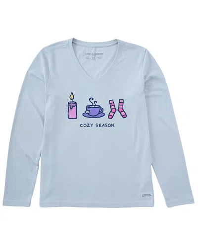 Life Is Good ® Long Sleeve Crusher T-shirt In Blue