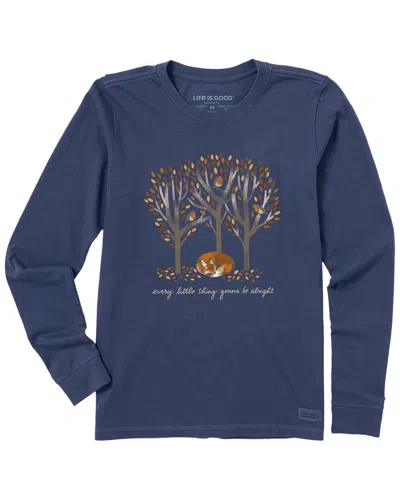 Life Is Good Long Sleeve Crusher T-shirt In Blue