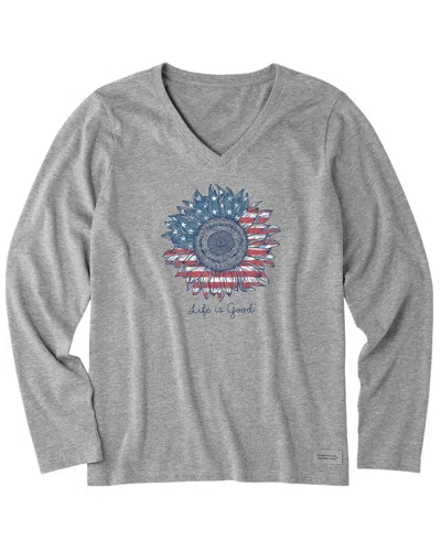 Life Is Good ® Long Sleeve Crusher T-shirt In Gray