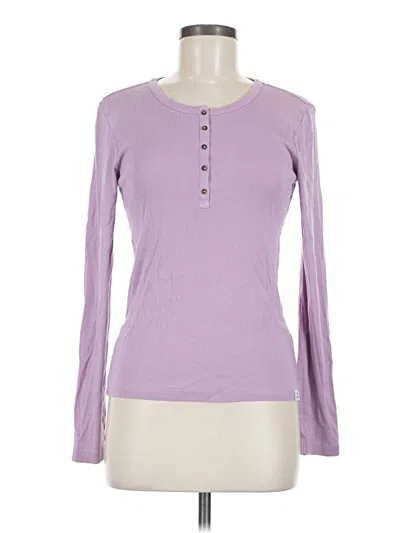 Pre-owned Life Is Good Long Sleeve Henley Shirt In Purple