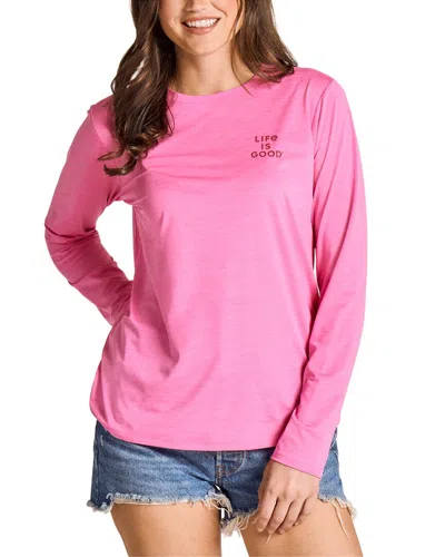 Life Is Good ® Long Sleeve Sun Crusher T-shirt In Pink