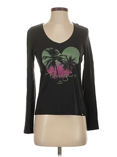 Pre-owned Life Is Good Long Sleeve T-shirt In Black