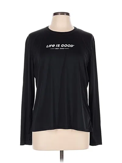 Pre-owned Life Is Good Long Sleeve T-shirt In Black