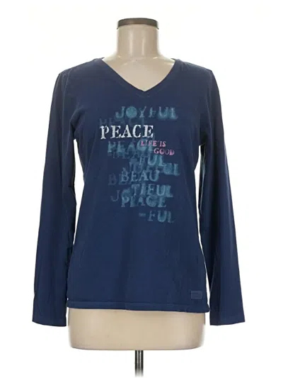 Pre-owned Life Is Good Long Sleeve T-shirt In Blue