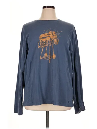 Pre-owned Life Is Good Long Sleeve T-shirt In Blue