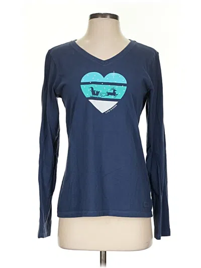 Pre-owned Life Is Good Long Sleeve T-shirt In Blue