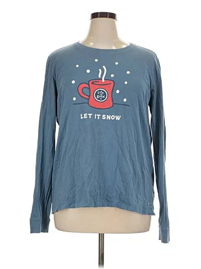 Pre-owned Life Is Good Long Sleeve T-shirt In Blue