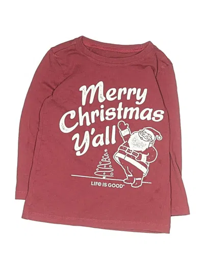 Pre-owned Life Is Good Kids' Long Sleeve T-shirt In Burgundy