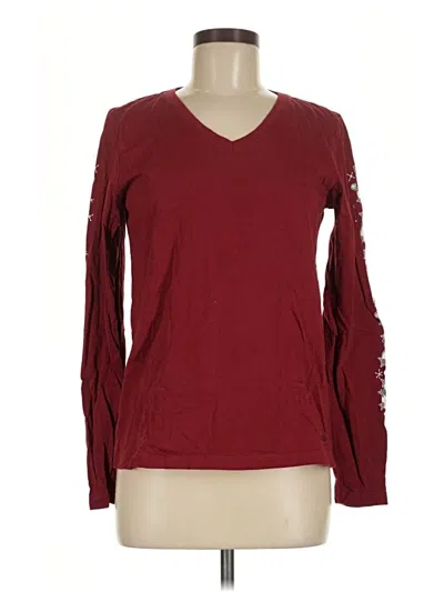 Pre-owned Life Is Good Long Sleeve T-shirt In Burgundy