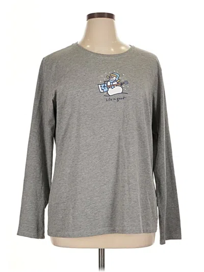 Pre-owned Life Is Good Long Sleeve T-shirt In Gray